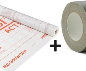 Set Miofol Active (Damp-variabel / klimaatfolie) | 1.50x30mtr + Vast-R Spinvlies Tape 75mm x 25mtr