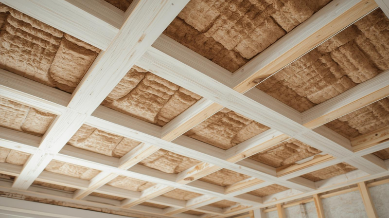 vals plafond met isolatiemateriaal