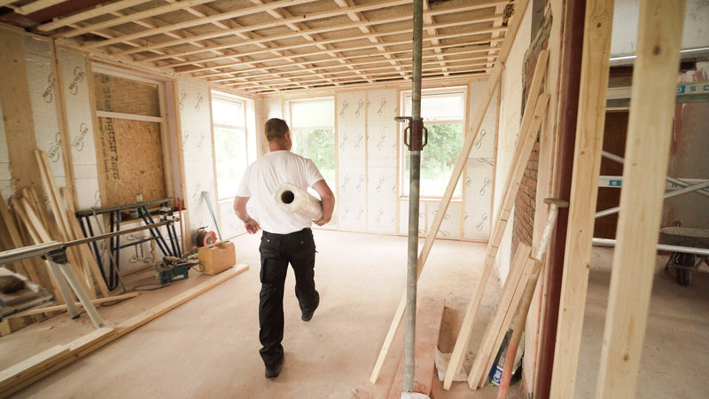 houtskeletbouw van een woning