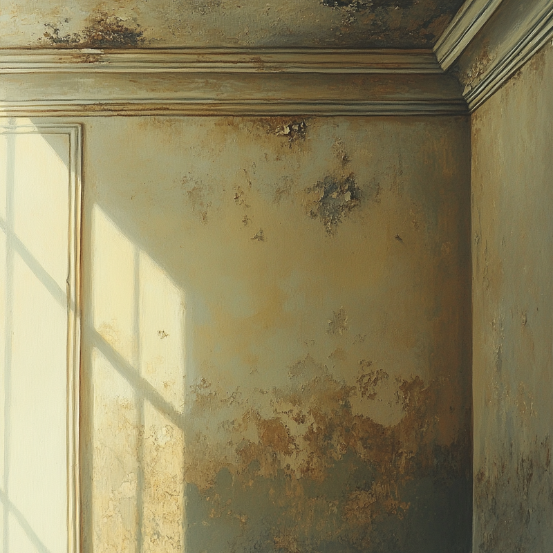 Schimmel op de muur door vocht