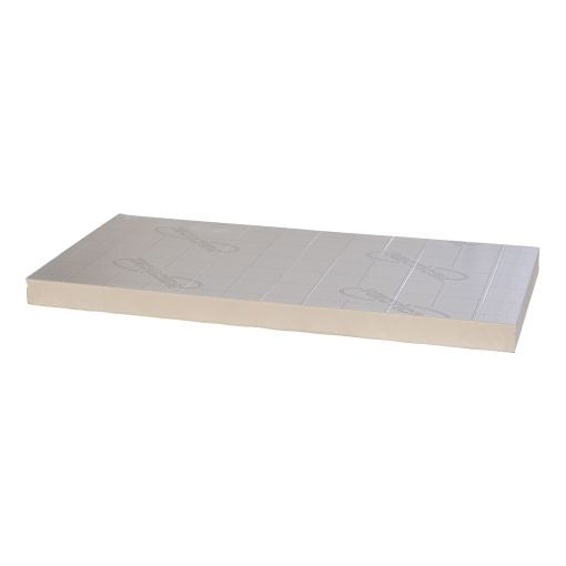 Plaat Recticel Silver PIR - 1200x600x120mm - aluminium cachering - Rd 5.45 (0,72m2)