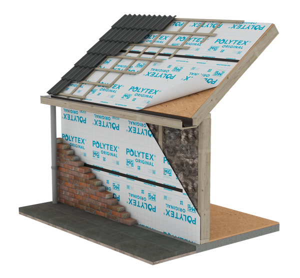 Polytex damp-open dakfolie original - 1.5x50mtr